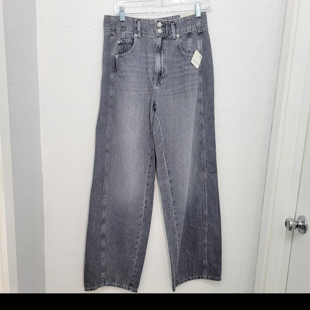 FREE PEOPLE Aster High Rise Straight Leg Jeans in Slate 28 NWT - Picture 5 of 9